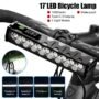 17-LED Bicycle Front Light — 25,500 Lumens, 10,000mAh USB Rechargeable Waterproof Bike Headlight for MTB & Road Cycling