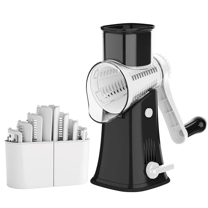 LMETJMA 5 in 1 Rotary Cheese Grater Shredder Kitchen Mandoline Vegetable Julienne Slicer Waffle Cutter Nut Chopper JT247 - Image 9