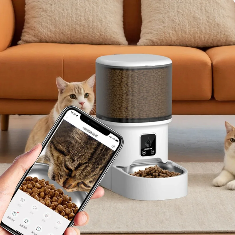 Intelligent 4L Cat & Dog Feeder – WiFi and Manual Button Pet Food Dispenser - Image 2