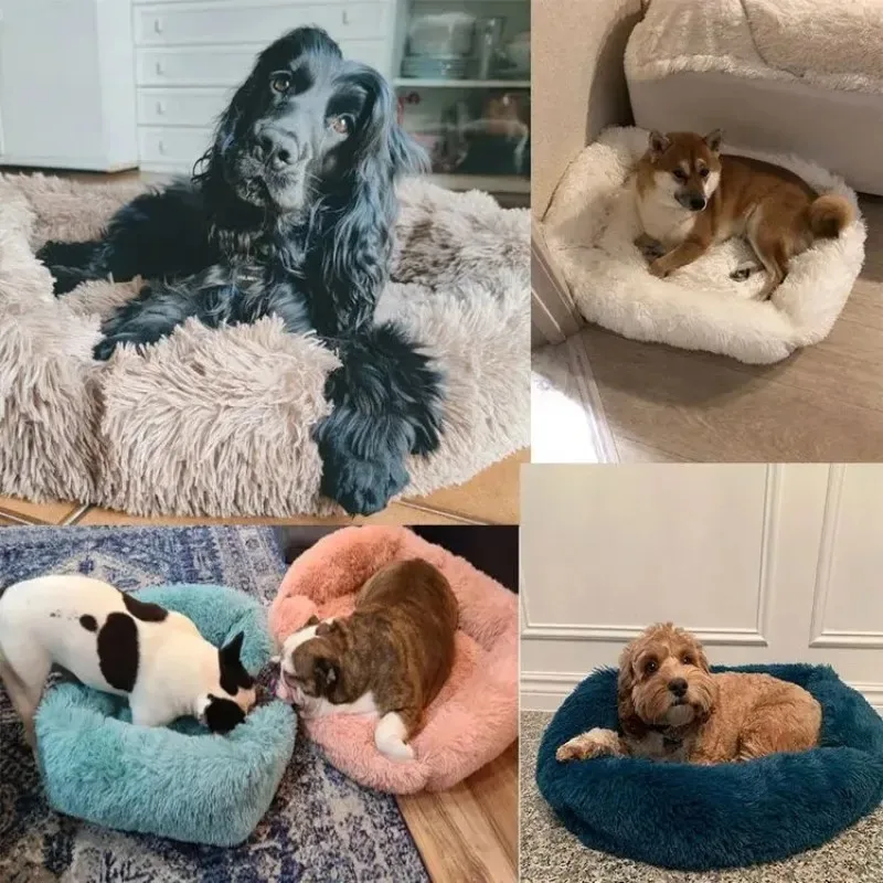 Rectangle Plush Dog Bed – Warm Winter Mat for Small, Medium & Large Pets - Image 3