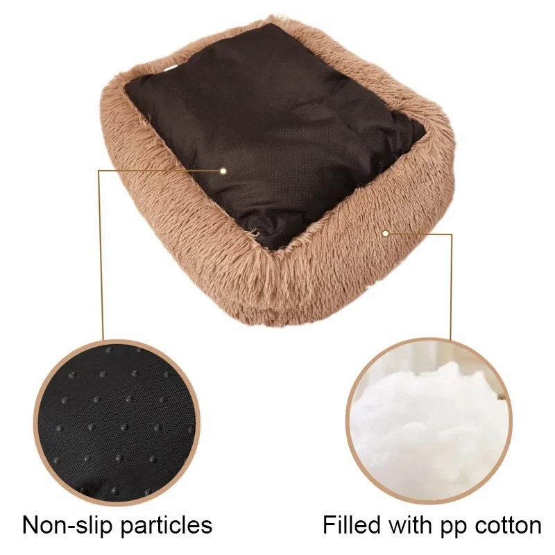 Rectangle Plush Dog Bed – Warm Winter Mat for Small, Medium & Large Pets - Image 4
