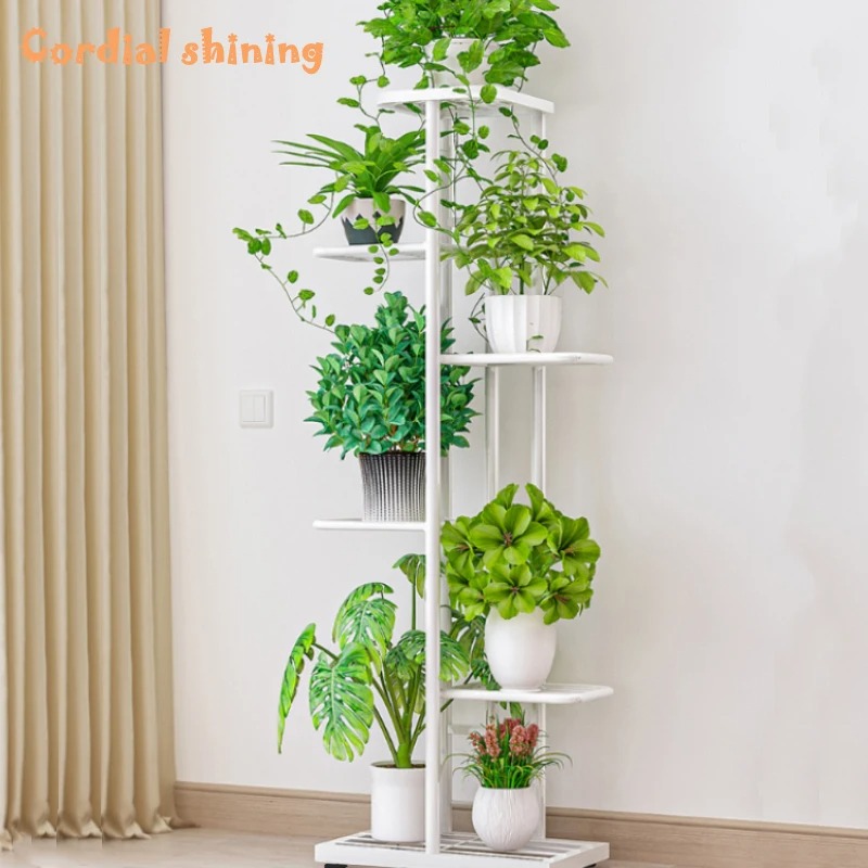 Cordlal Shining Stand For Flowers Iron 6/7/8Layers Plant Holder Storage Shelf Pot Rack Organizer Home Garden Decoration - Image 3