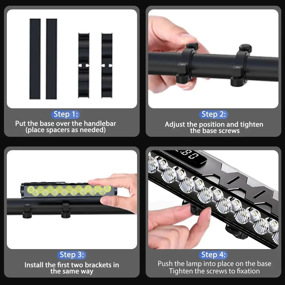 17-LED Bicycle Front Light — 25,500 Lumens, 10,000mAh USB Rechargeable Waterproof Bike Headlight for MTB & Road Cycling - Image 5