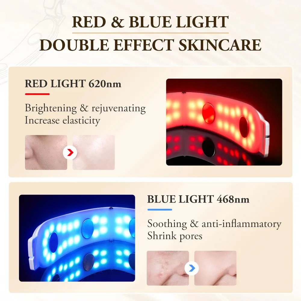 ANLAN V-Face Lifting Beauty Device – EMS Facial Slimming Machine with Red/Blue Light Therapy & Warm Massage for Double Chin Reduction - Image 5