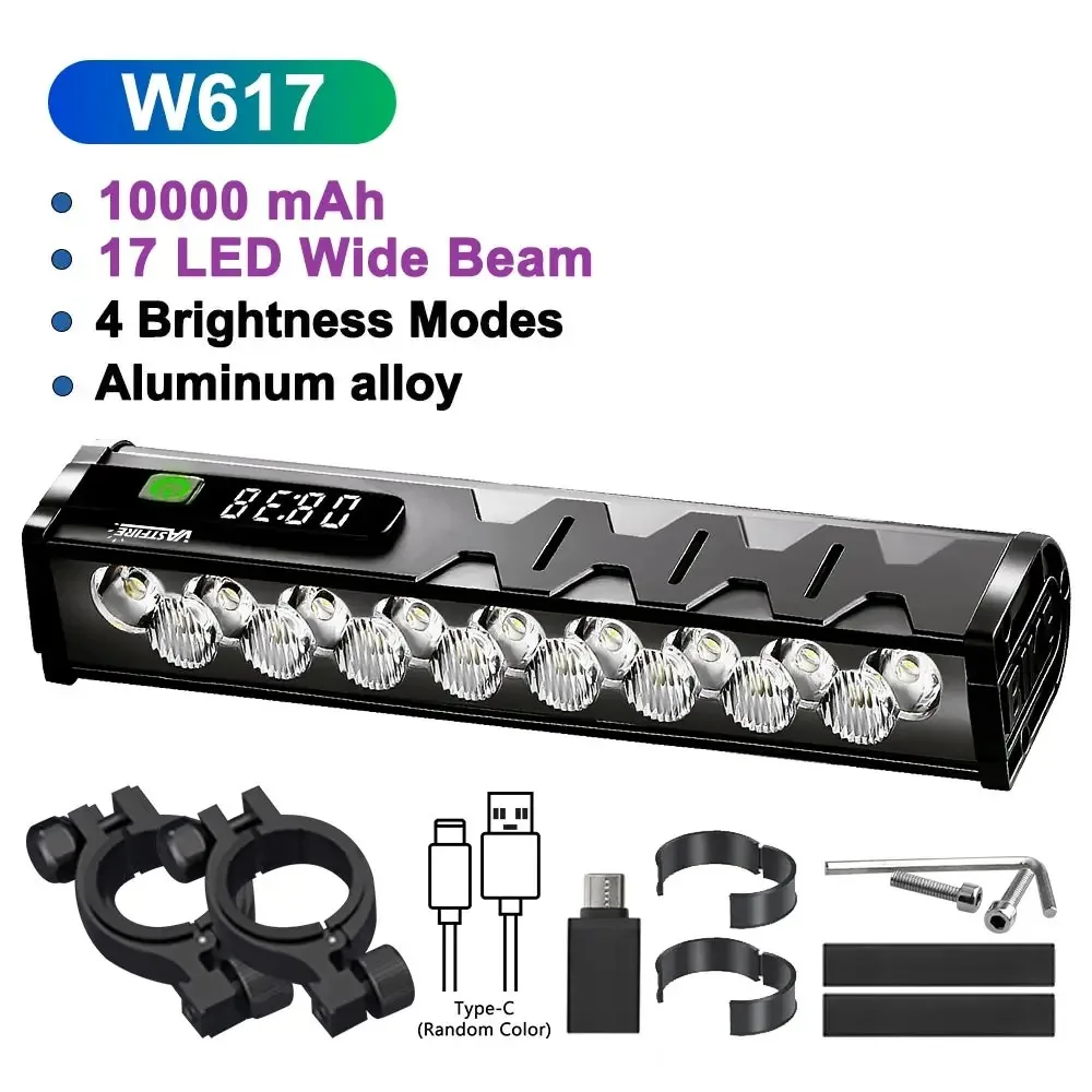 17-LED Bicycle Front Light — 25,500 Lumens, 10,000mAh USB Rechargeable Waterproof Bike Headlight for MTB & Road Cycling - Image 7