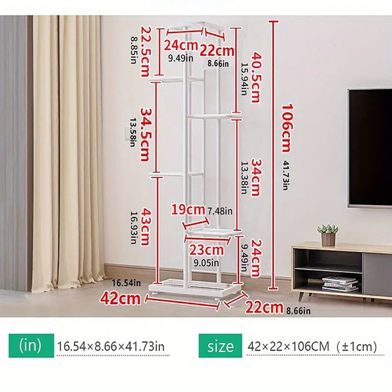 Cordlal Shining Stand For Flowers Iron 6/7/8Layers Plant Holder Storage Shelf Pot Rack Organizer Home Garden Decoration - Image 5