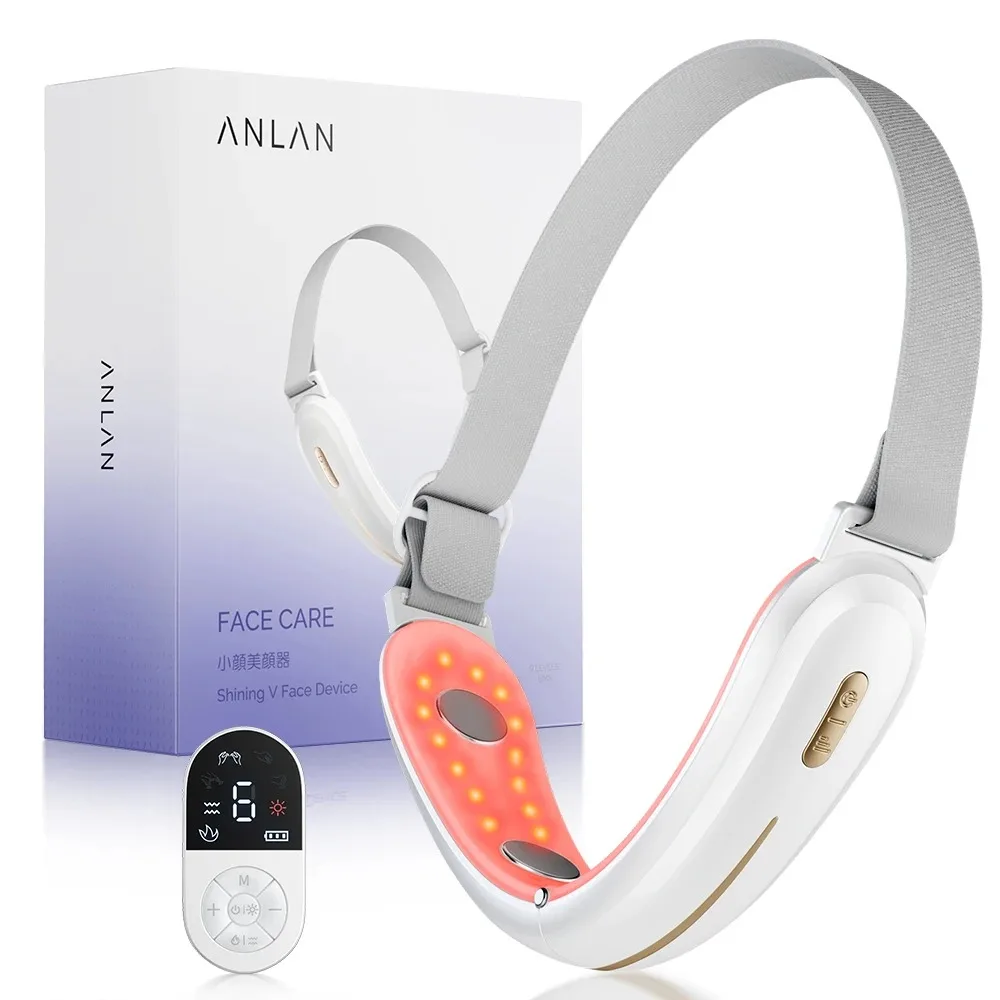 ANLAN V-Face Lifting Beauty Device – EMS Facial Slimming Machine with Red/Blue Light Therapy & Warm Massage for Double Chin Reduction - Image 7