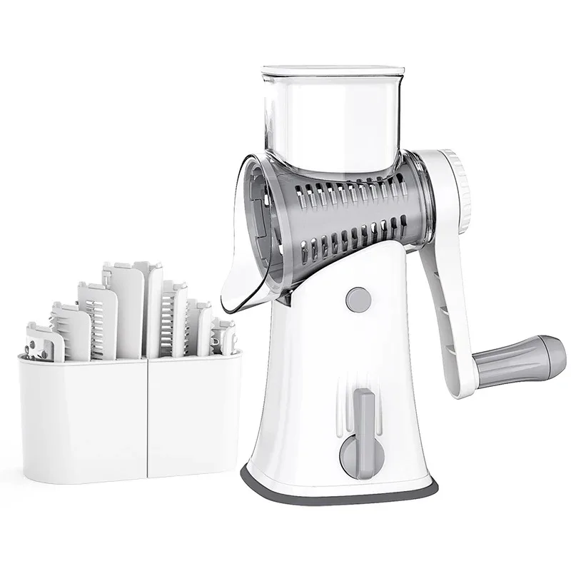LMETJMA 5 in 1 Rotary Cheese Grater Shredder Kitchen Mandoline Vegetable Julienne Slicer Waffle Cutter Nut Chopper JT247 - Image 7