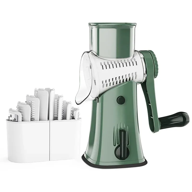 LMETJMA 5 in 1 Rotary Cheese Grater Shredder Kitchen Mandoline Vegetable Julienne Slicer Waffle Cutter Nut Chopper JT247 - Image 8
