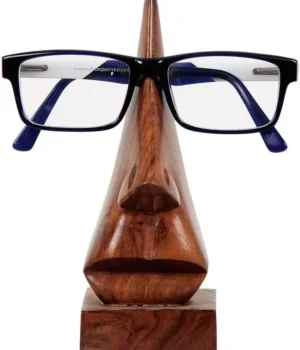 storeindya Wooden Nose-Shaped Eyeglasses Holder