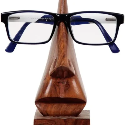 storeindya Handmade Wooden Nose-Shaped Eyeglasses Holder – Unique Spectacle Stand Desk Organizer by ENN DEE INTERNATIONAL