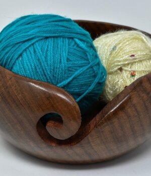 Ajuny Wooden Yarn Bowl – Carved Holes, Decorative