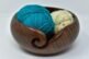 Ajuny Handmade Large Wooden Yarn Bowl – Crochet & Knitting Wool Ball Holder with Carved Holes, Elegant Decorative Storage Accessory