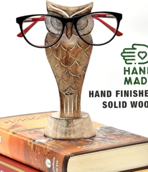 KSJONE Wooden Owl Eyeglasses Holder – Desk Organizer