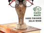 KSJONE Handmade Wooden Owl Eyeglasses Holder – Unique Spectacle Stand Desk Organizer, Gift for Women & Men, Home & Office Decor