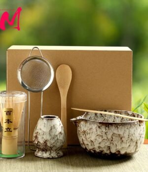 6-Piece Japanese Matcha Tea Set – Bamboo Whisk & Bowl
